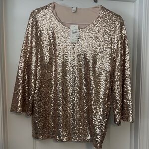 Dazzling Sequin Blouse in Gold